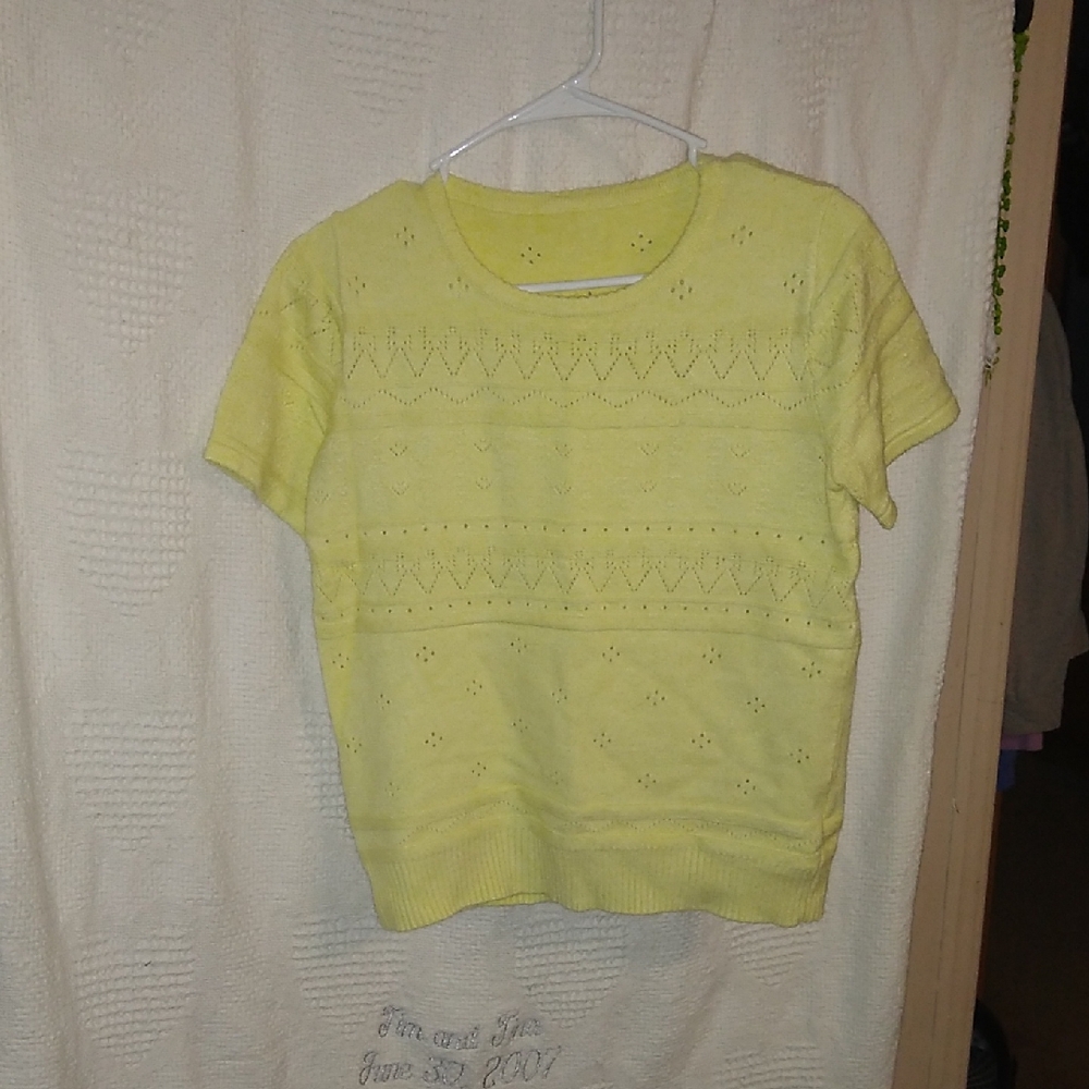 Yellow Short Sleeve Sweater